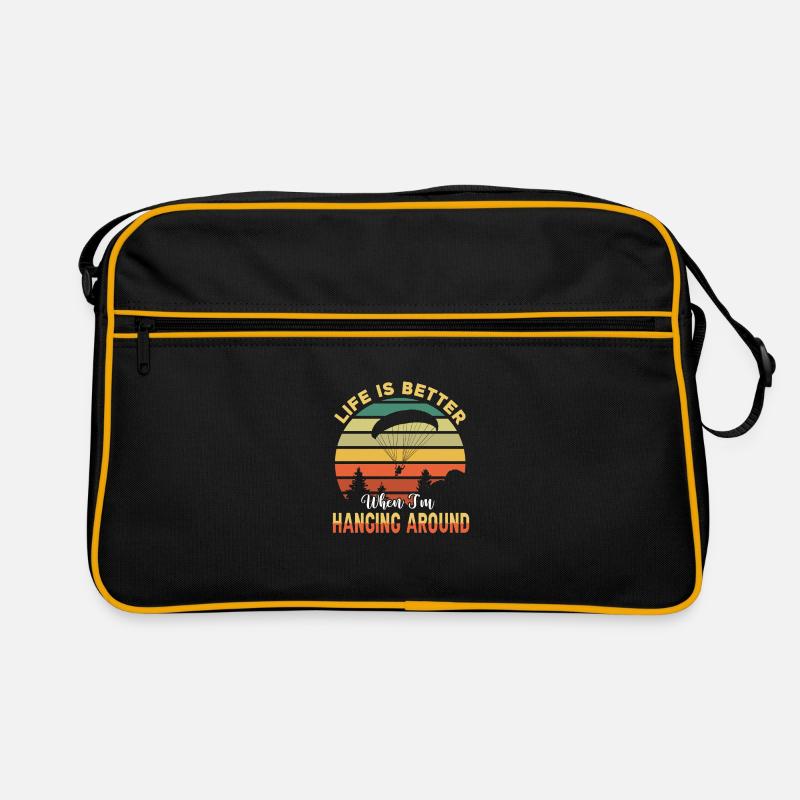 Life Is Better When I'm Hanging Paragliding Paragl Retro Tasche