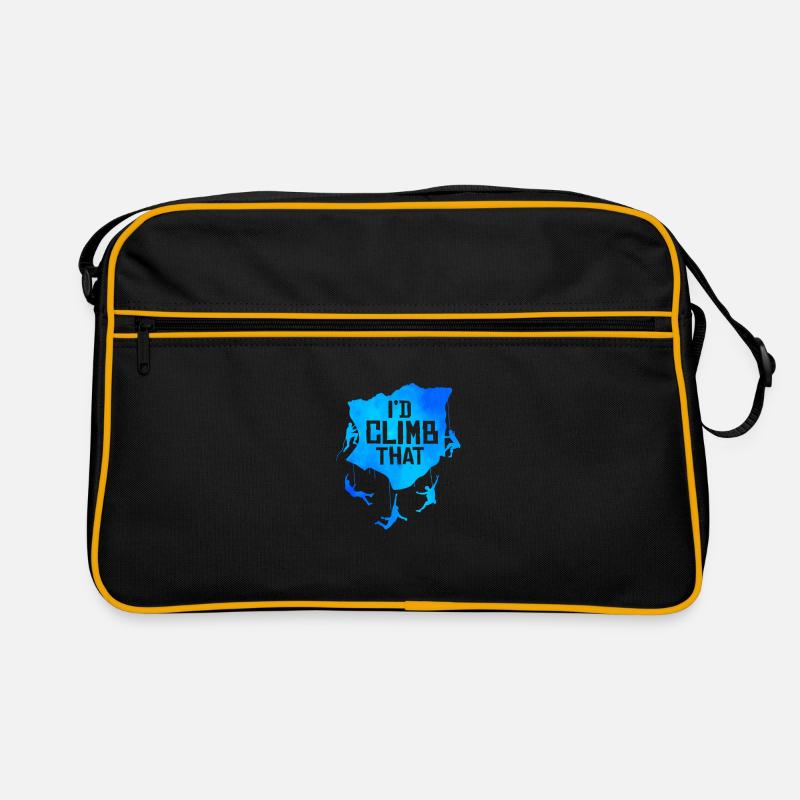 I'd Climb That Rock Climbing Bouldering Climber Ro Retro Tasche