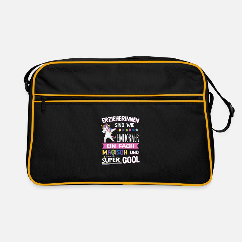 Erzieherinnen Sind Wie Einhörner Einfach Magisch V Retro Tasche