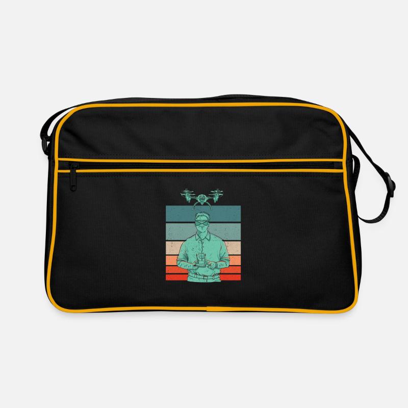 Retro Graphic Drone Flying Quadcopter Pilot RC Dro Retro Bag