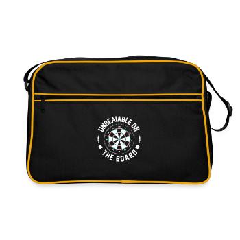Unbeatable On The Board Dart Player Darting Darts - Retro Bag - black/gold - Front