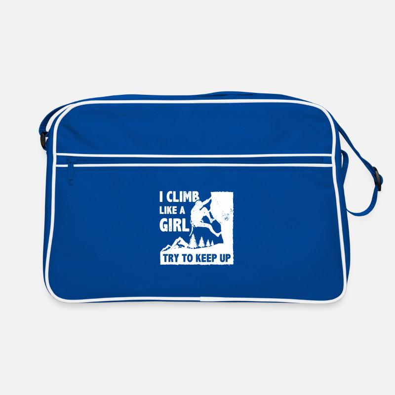 I Climb Like A Girl Try To Keep Up Bouldering Clim Retro Bag