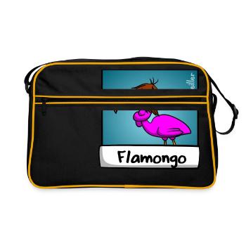 Was Ist Pink Und Behindert - Premium Edition - Retro Tasche - Schwarz/Gold - Vorne