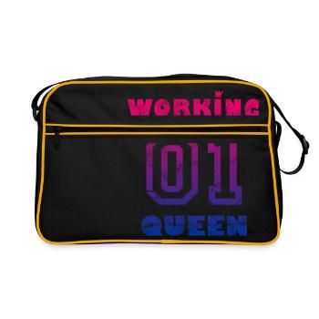 Work Job Workaholic - Working Queen vintage - Retro Bag - black/gold - Front