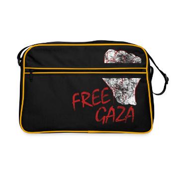 Free Gaza Free Palestine Save Freedom Palestine - Retro Bag - black/gold - Front