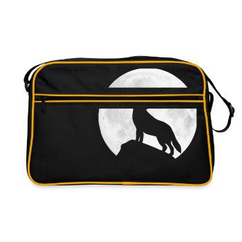 Howling Wolf - Moon - Retro Bag - black/gold - Front