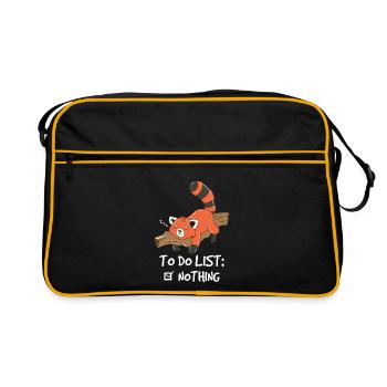 Red Panda Cute Lazy Woodland Animal To Do List - Retro Bag - black/gold - Front