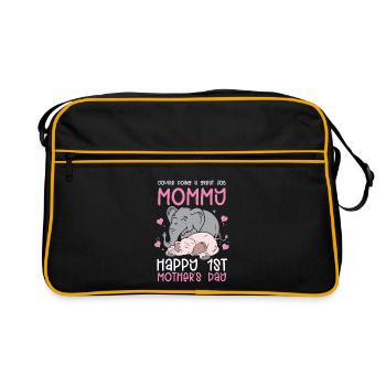 Première fête des mères, tu fais du bon travail maman - Sac Retro - noir/or - Devant
