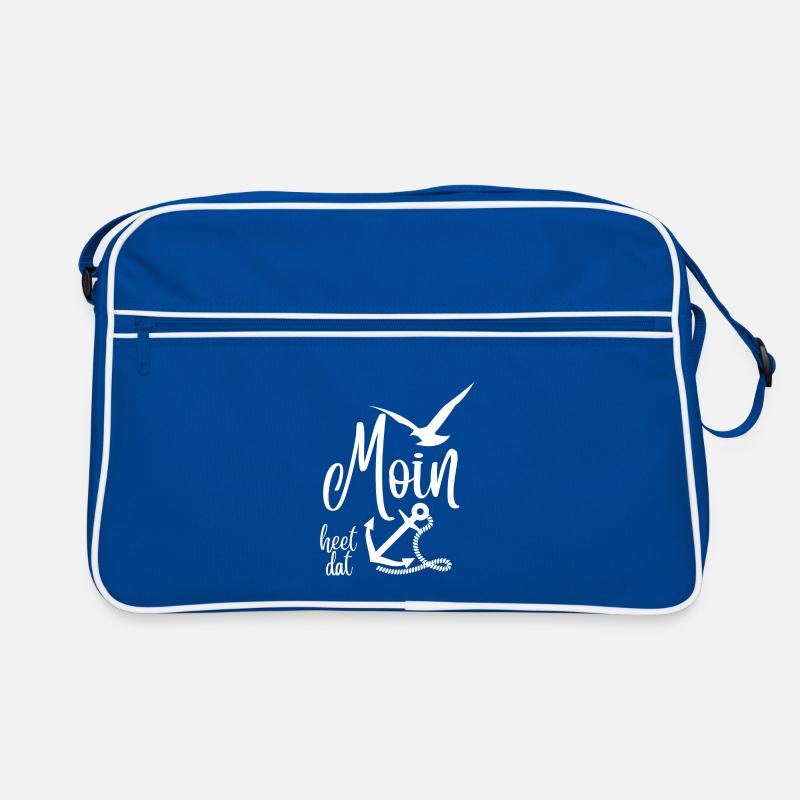 Moin heet dat - Anker & Möwen Motiv - Norddeutsch Retro Tasche