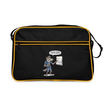 Vollmond-Termin? Ich hab doch keine Zeit ! - Retro Tasche - Schwarz/Gold - Vorne