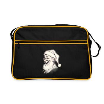 Santa Chef Skizzen-Tee - Retro Tasche - Schwarz/Gold - Vorne