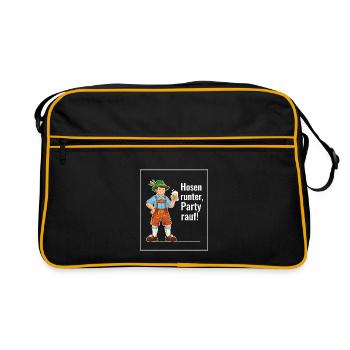 Pants down, party - Retro Bag - black/gold - Front