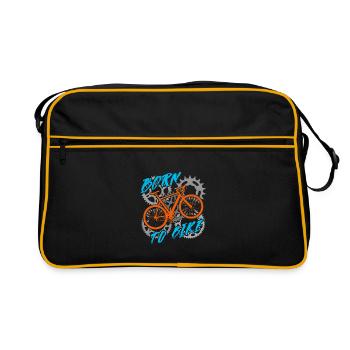 Né pour le cyclisme - Sac Retro - noir/or - Devant