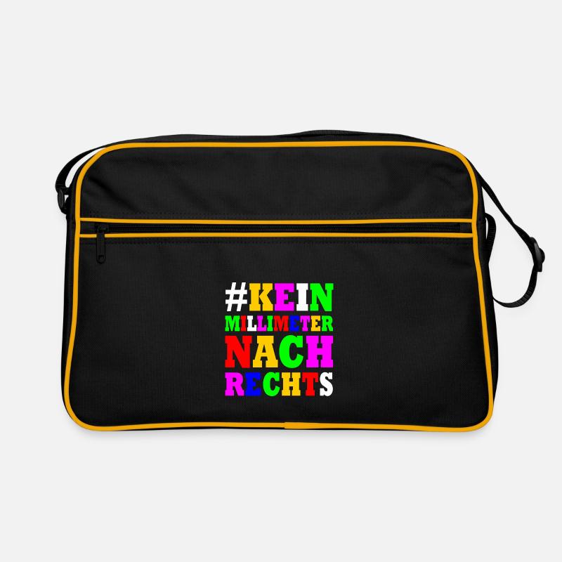 kein millimeter nach rechts - Retro Tasche - Schwarz/Gold