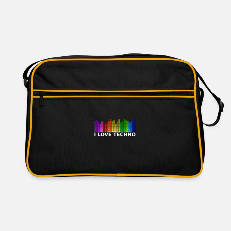 J'aime la techno - Sac Retro - noir/or