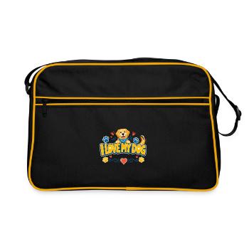 Logo J’adore mon chien - Sac Retro - noir/or - Devant