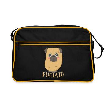 Funny Cute Dog Pug Potato T-Shirt - Sac Retro - noir/or - Devant