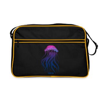 Flottez, méduses avec des tentacules, créatures marines - Sac Retro - noir/or - Devant