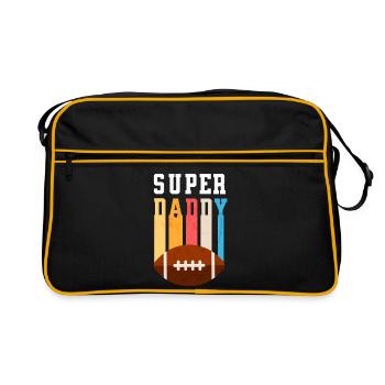Papa Super Daddy Football Best Dad - Retro Bag - black/gold - Front