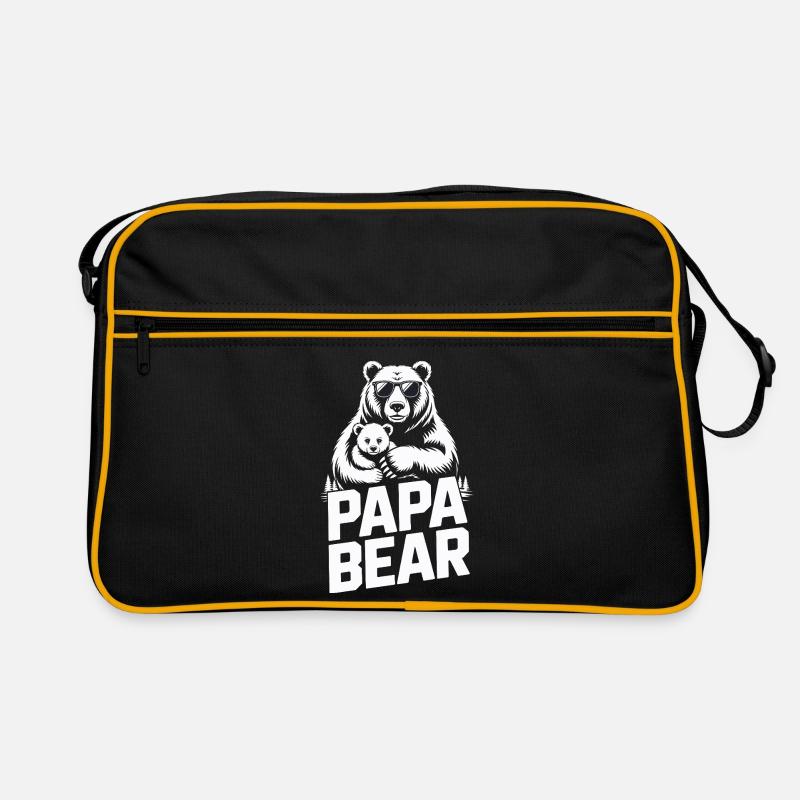 papa bear - Retro Tasche - Schwarz/Gold