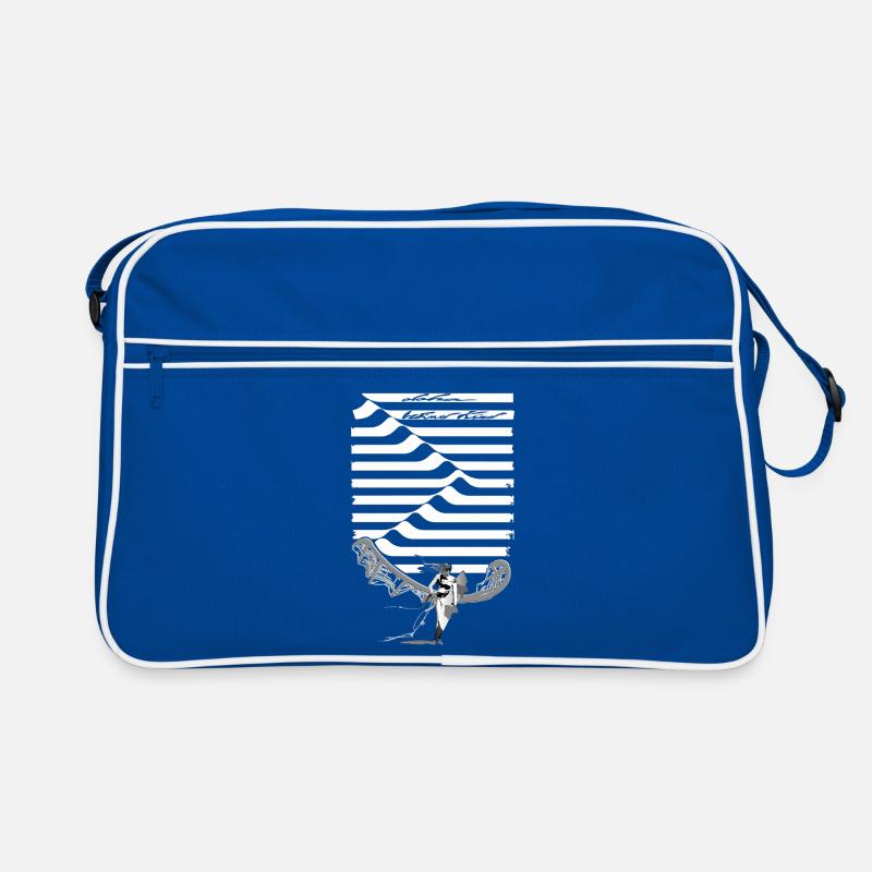 Black and White Wave Rider Silhouette Retro Bag