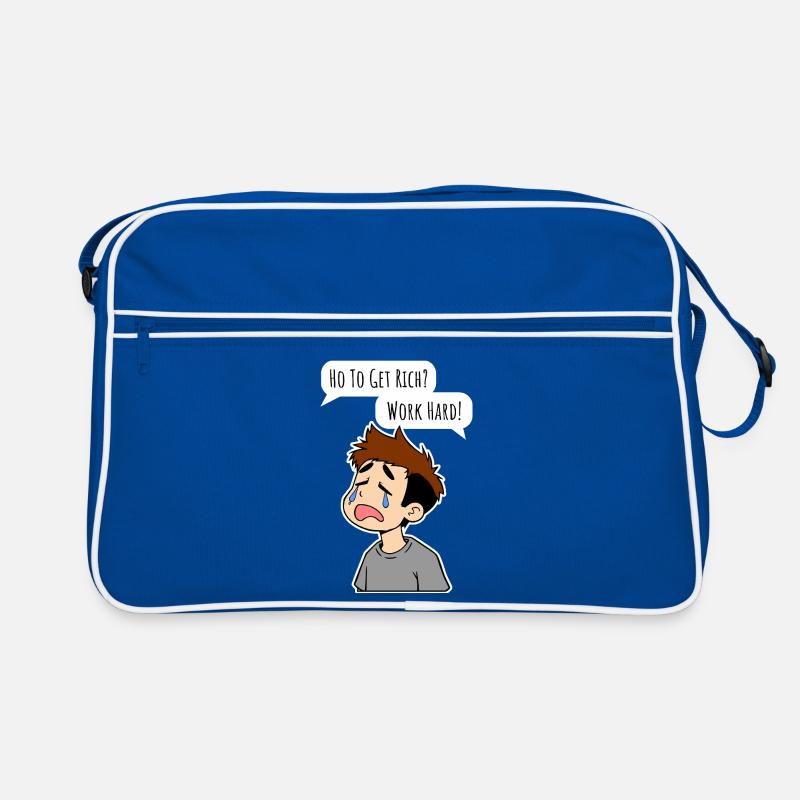 Wie wird man reich? Arbeite hart! Retro Tasche