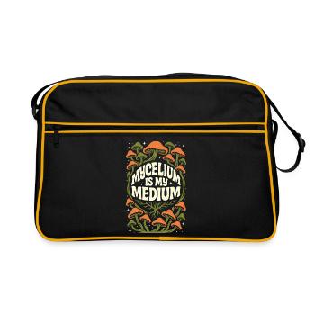Mycelium Is My Medium | Mycology Fungi - Retro Bag - black/gold - Front