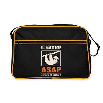 ASAP Slow Sloth Motif - Retro Bag - black/gold - Front