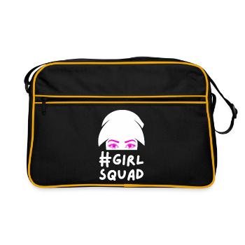 Cadeau de fête des femmes Pink Eyes Girl Squad - Sac Retro - noir/or - Devant
