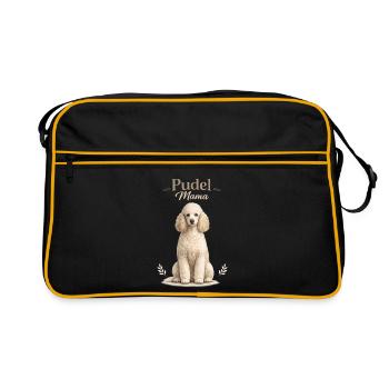 Pudel Mama – Geschenk für Pudel Liebhaberinnen - Retro Tasche - Schwarz/Gold - Vorne