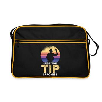 Just the Tip Retro Sunset Bartender Server Graphic - Retro Tasche - Schwarz/Gold - Vorne