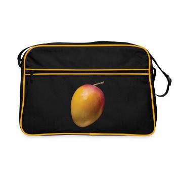Mango Frucht Geschenk - Retro Tasche - Schwarz/Gold - Vorne