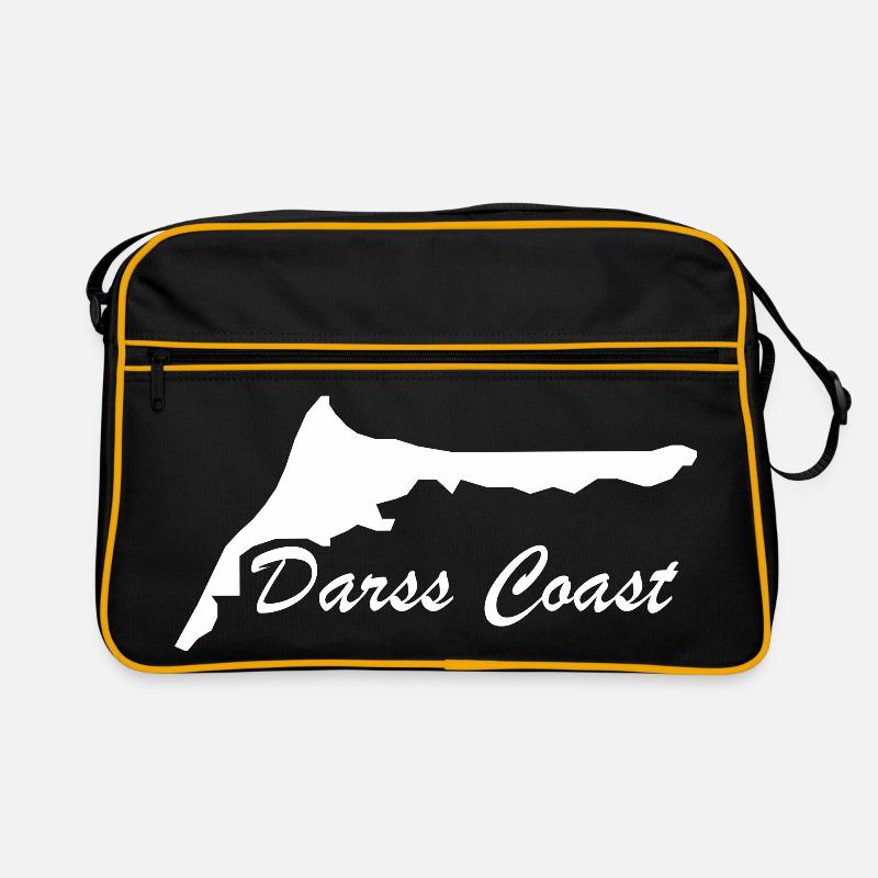 Darss Coast - Halbinsel Darss - Retro Tasche - Schwarz/Gold