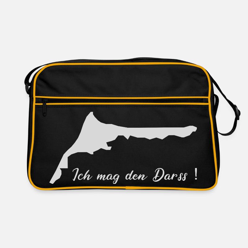 Ich mag den Darss -Meine Halbinsel ! - Retro Tasche - Schwarz/Gold