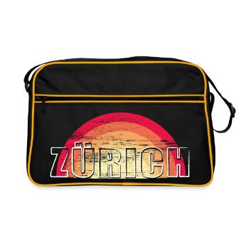 Zürich - Vintage Logo Sunset ZURICH - Retro Bag - black/gold - Front