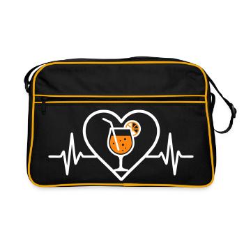 Spritz Heart Orange Cocktail Aperitif Glass - Retro Bag - black/gold - Front