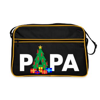 Papa Sapin de Noël - Sac Retro - noir/or - Devant