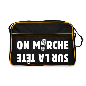 ON MARCHE SUR LA TÊTE !  - Sac Retro - noir/or - Devant
