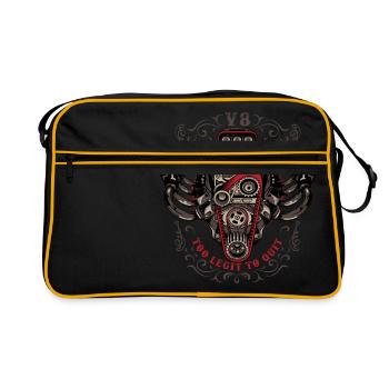hot rod V8 - Retro Bag - black/gold - Front