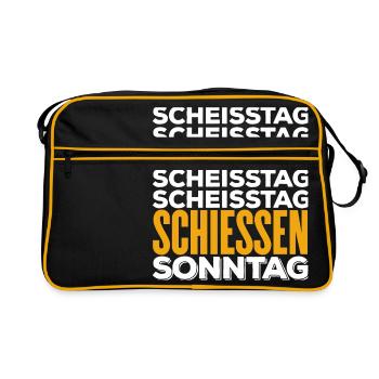 SCHIESSEN - Scheisstag - Retro Tasche - Schwarz/Gold - Vorne