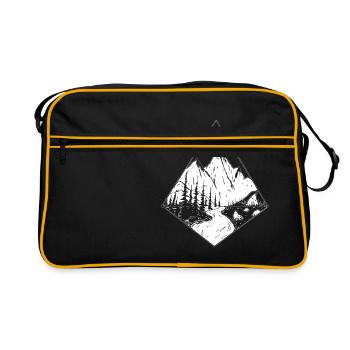 Awesome Mountain Scene - Retro Bag - black/gold - Front