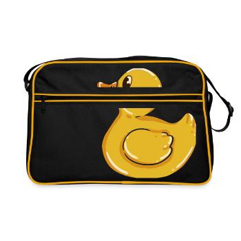Bathing Duck Squeaky Duck Duck Rubber Duck Chick - Retro Bag - black/gold - Front