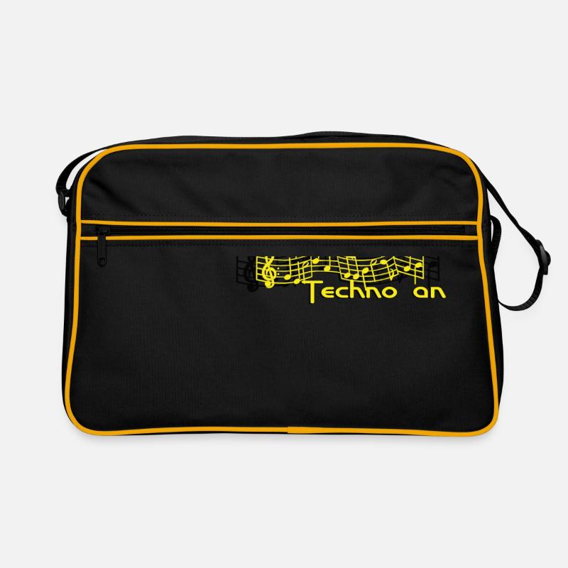 Welt aus Techno an - Retro Tasche - Schwarz/Gold