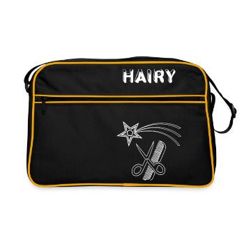 Hairy Christmas - Friseur Weihnachten Frisur - Retro Tasche - Schwarz/Gold - Vorne