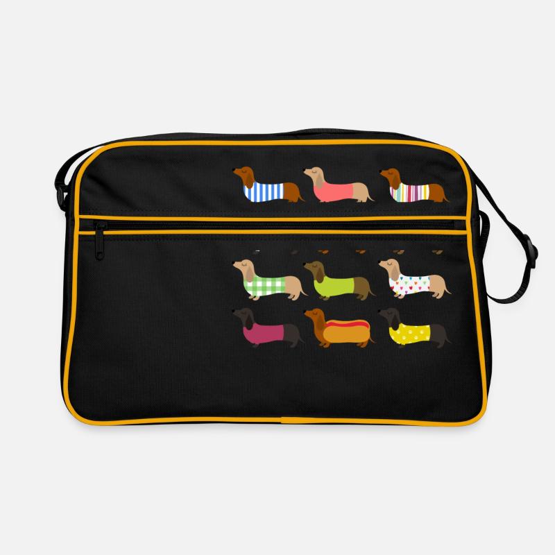 FARBENFROHE DACKEL Retro Tasche