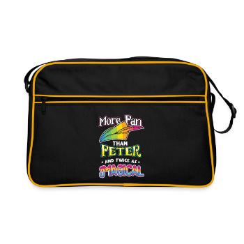 Plus que Peter et deux fois comme cadeau LGBT magique - Sac Retro - noir/or - Devant