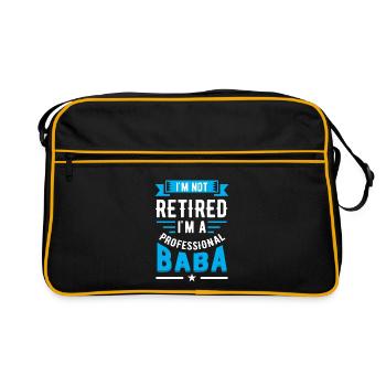 Non retraité, je suis professionnel. Fête des pères de Baba - Sac Retro - noir/or - Devant