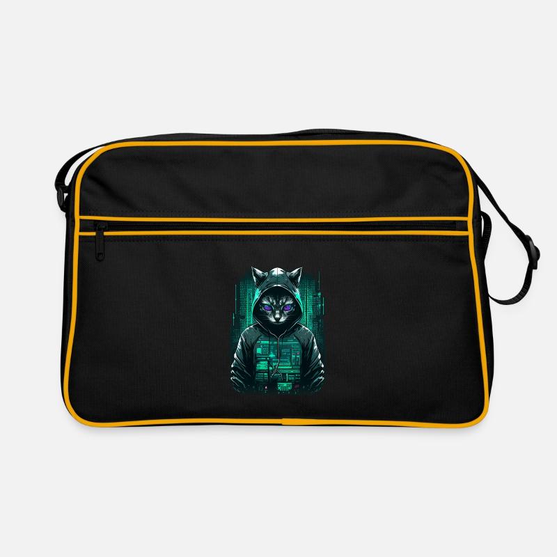 Cyber Hacker Cat Retro Bag