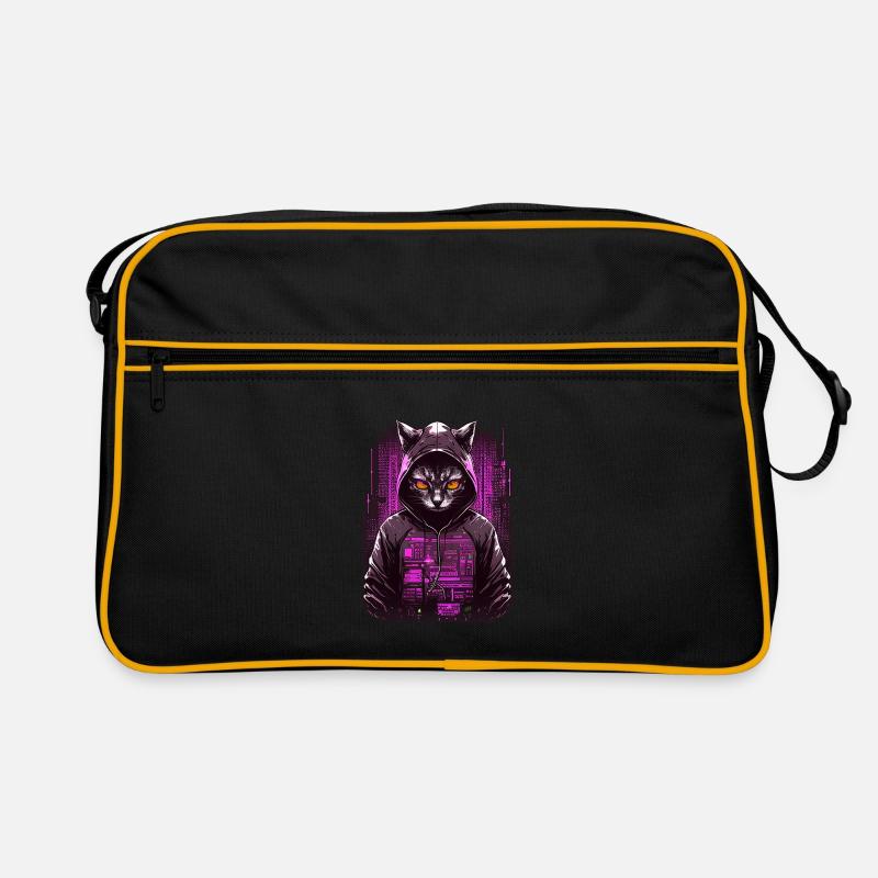 Cyber Hacker Katze Retro Tasche
