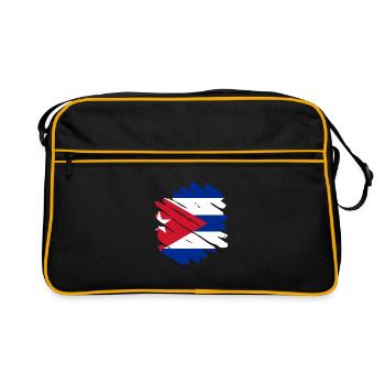 Cuba Drapeau Caraïbes Vacances Cuba Voyage La Havane - Sac Retro - noir/or - Devant